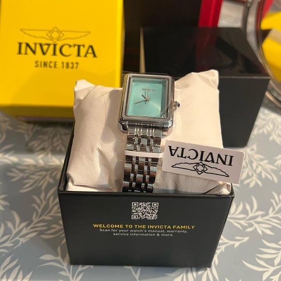 Invicta women's watch wildflower Princess Silver and Blue Rectangular Watch - Picture 3 of 4